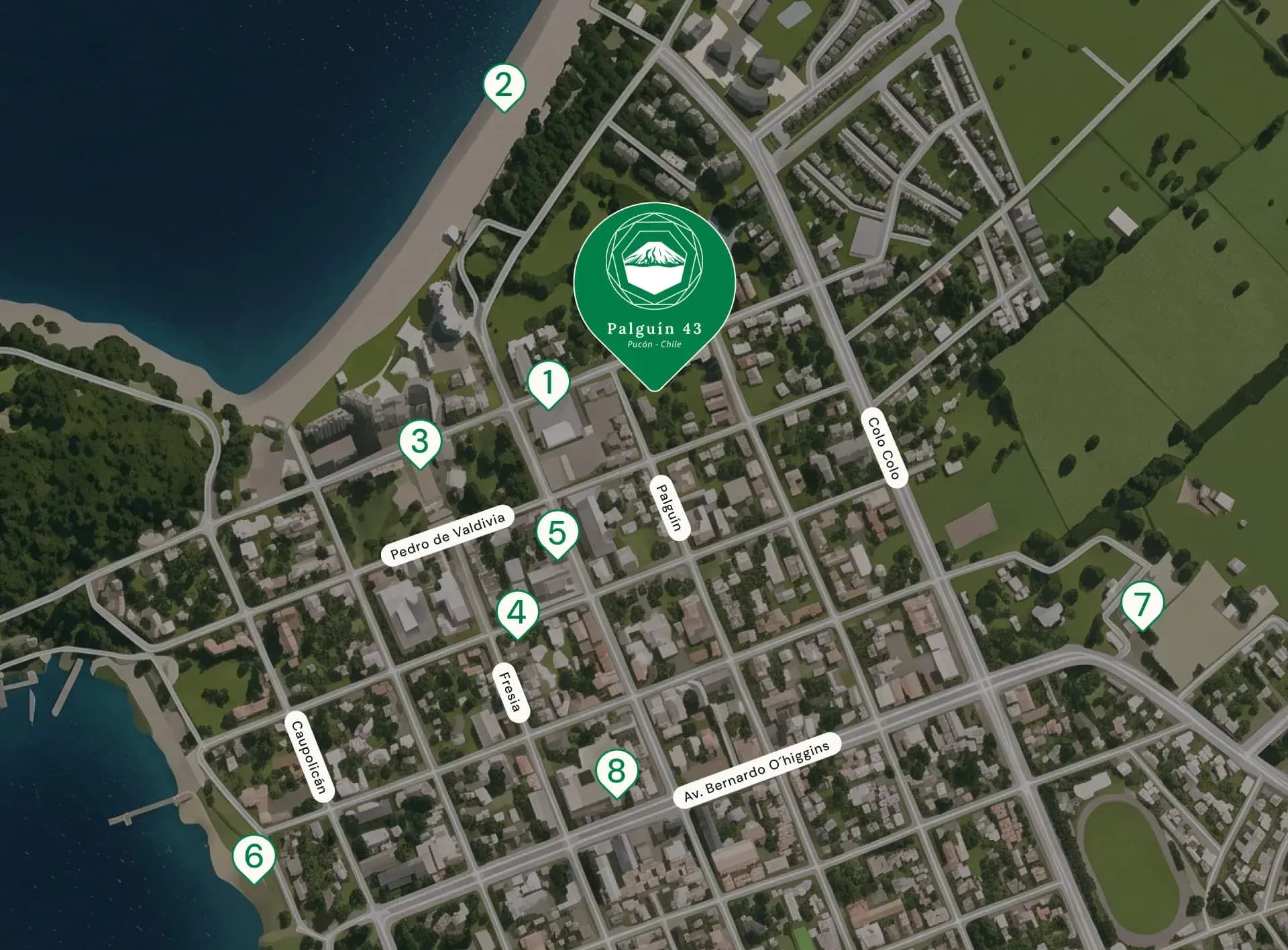 Mapa de ubicación — Palguín 43, Pucón